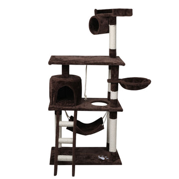 Cat Tree Beastie Scratching Post Pet Scratcher Condo Tower 140cm Dark Brown PaWz